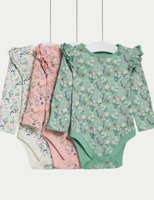 

Girls M&S Collection 3pk Pure Cotton Floral Bodysuits (6½lbs-3 Yrs) - Pink Mix, Pink Mix