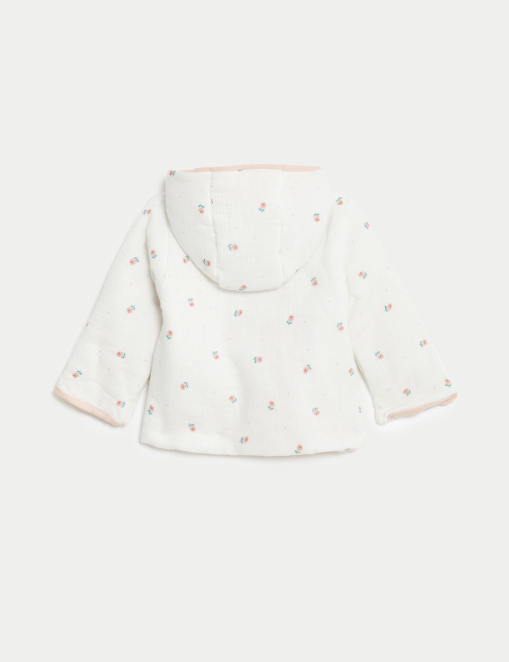 Pure Cotton Floral Hooded Jacket (7lbs-1 Yrs) image 2