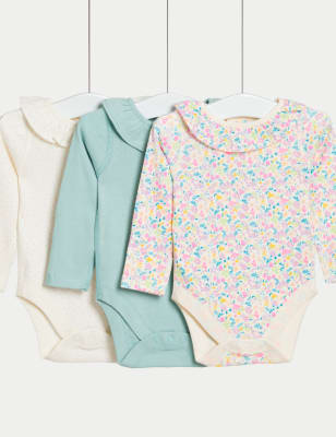 

Girls M&S Collection 3pk Pure Cotton Frill Bodysuits (0-3 Yrs) - Pink/White, Pink/White