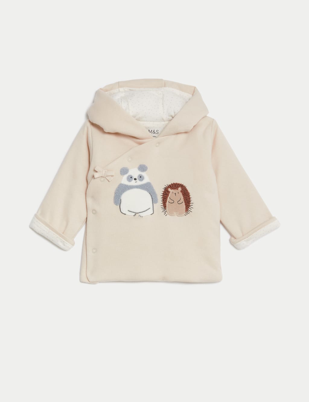 Pure Cotton Panda Hooded Jacket (7lbs-12 Mths)