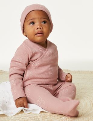 Chaussettes bébé « petit lapin » rose 0-3 mois