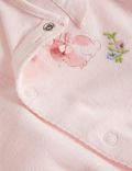 3pk Pure Cotton Bunny & Floral Sleepsuits (6½lbs-3 Yrs)