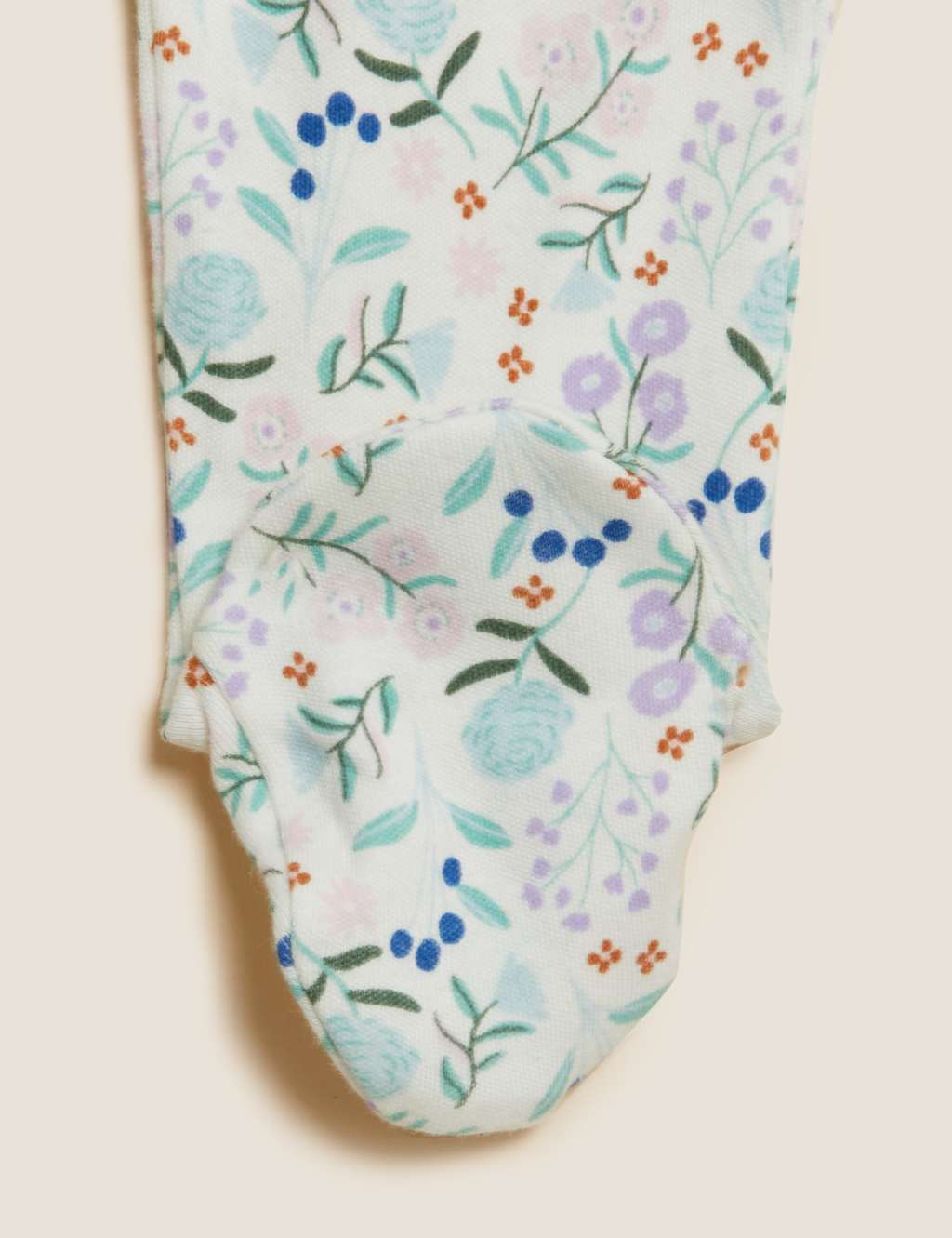 2pk Pure Cotton Floral Frill Sleepsuits (0-3 Yrs) image 6
