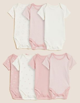 

Girls M&S Collection 7pk Pure Cotton Bodysuits (5lbs-3 Yrs) - Pink Mix, Pink Mix