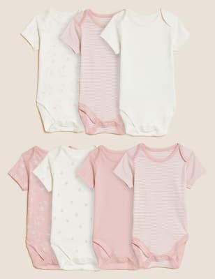 7pk Pure Cotton Bodysuits (5lbs-3 Yrs) - MY