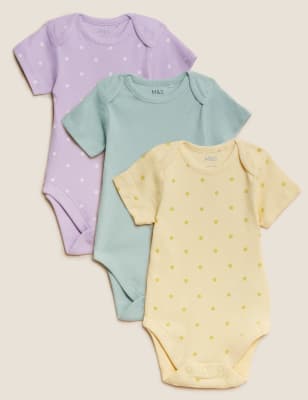 

M&S Collection 3er-Pack Bodys mit hohem Baumwollanteil und Punktmuster (3 kg - 3 J.) - Multi, Multi