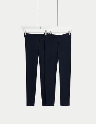 BNIP M&S ladies 2pk cotton rich leggings - one black - one navy