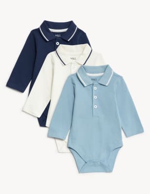 

M&S Collection Pack de 3 bodies de 100% algodón (0-3 años) - Blue Mix, Blue Mix