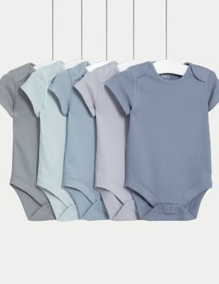 5pk Pure Cotton Bodysuits (0-3 Yrs)