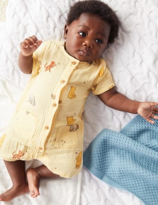 

M&S Collection Strampelanzug aus reiner Baumwolle mit Winnie the Pooh™-Motiv (3,2 kg - 1 Jahre) - Yellow Mix, Yellow Mix