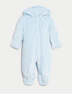 Stars Hooded Pramsuit (0-1 Yrs)