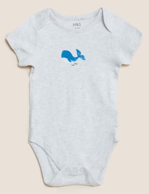 

Boys 3pk Pure Cotton Whale Bodysuits (6½lbs - 3 Yrs) - Blue Mix, Blue Mix