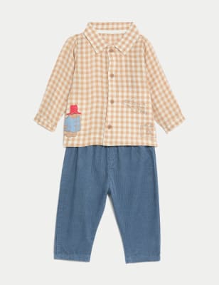 

Boys M&S Collection 2pc Pure Cotton Paddington™ Outfit (0-12 Mths) - Chambray Mix, Chambray Mix