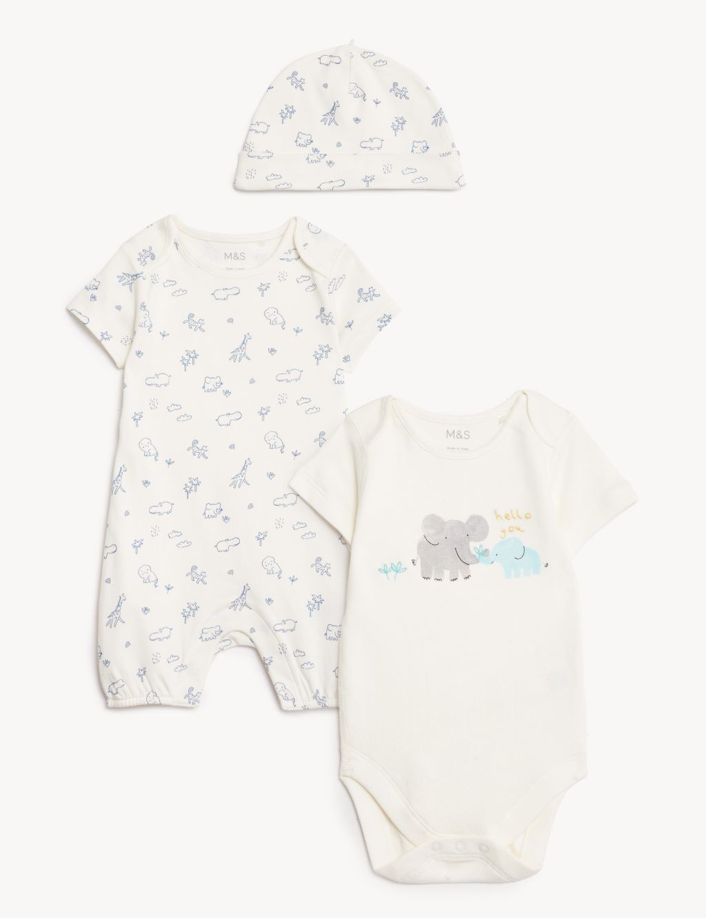 3pc Pure Cotton Animal Print Outfit (0-12 Mths) image 1