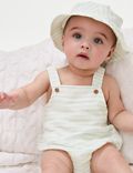 2pc Pure Cotton Striped Romper & Hat Outfit (7lbs-1 Yrs)