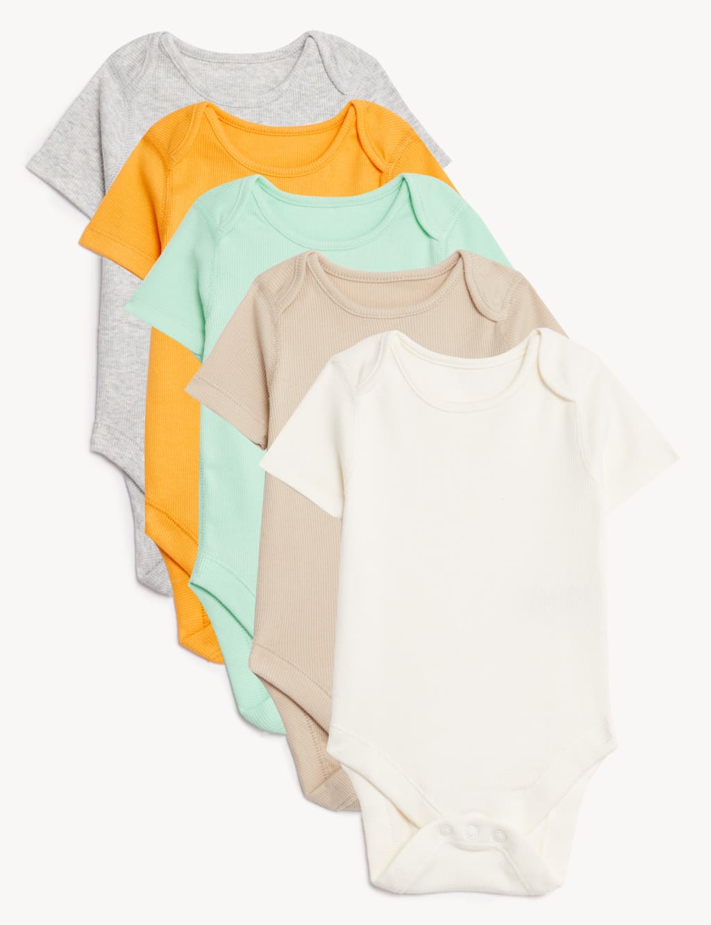 5pk Cotton Rich Bodysuits (0-3 Yrs) image 1