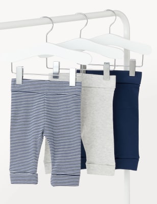 

Boys M&S Collection 3pk Pure Cotton Leggings (6½lbs - 3 Yrs) - Indigo Mix, Indigo Mix