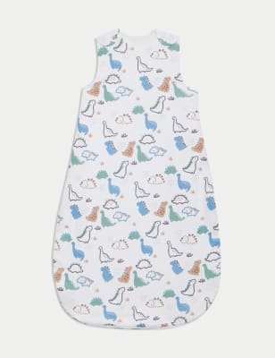 M&S Boy's Pure Cotton Dinosaur 2.5 Tog Sleeping Bag (0-3 Yrs) - 18-36 - Ivory Mix, Ivory Mix