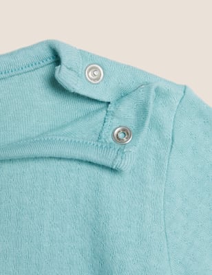 

M&S Collection Camiseta 100% algodón con barco (0-12 meses) - Blue, Blue