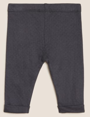 

Boys M&S Collection Pure Cotton Pointelle Leggings (7lbs - 12 Mths) - Charcoal, Charcoal