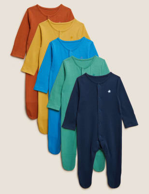 

M&S Collection Pack de 5 pijamas de bebé 100% algodón (6 1/2 lbs-3 años) - Multi, Multi