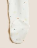 Pure Cotton Elephant Sleepsuit (7lbs - 12 Mths)