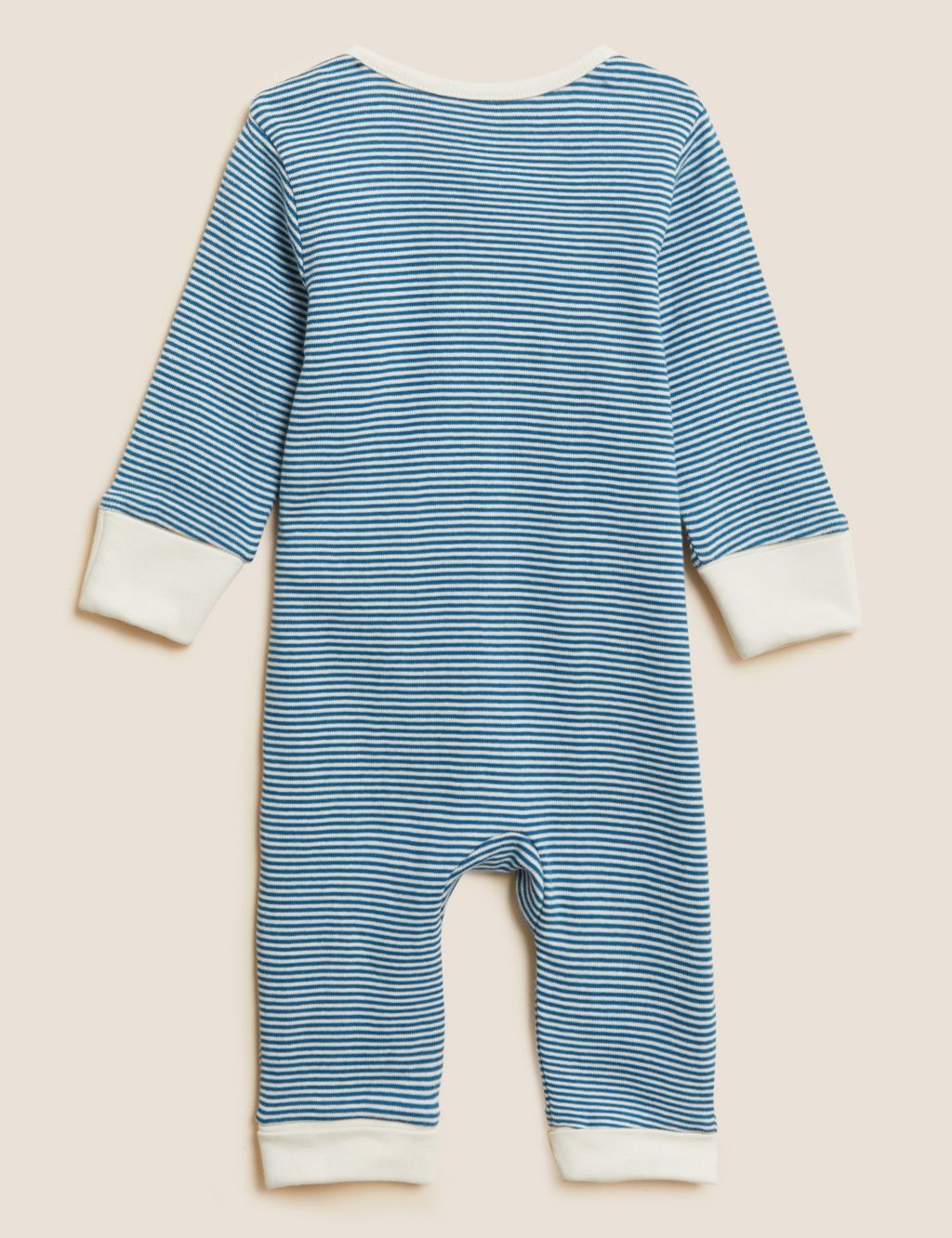 Pure Cotton Striped Zip Sleepsuit (7lbs - 12 Mths) image 2