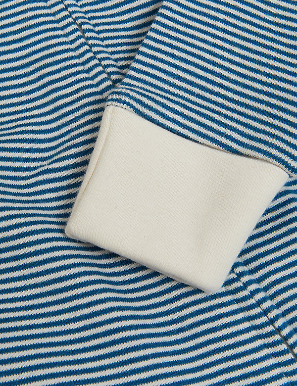 Pure Cotton Striped Zip Sleepsuit (7lbs - 12 Mths) - JP