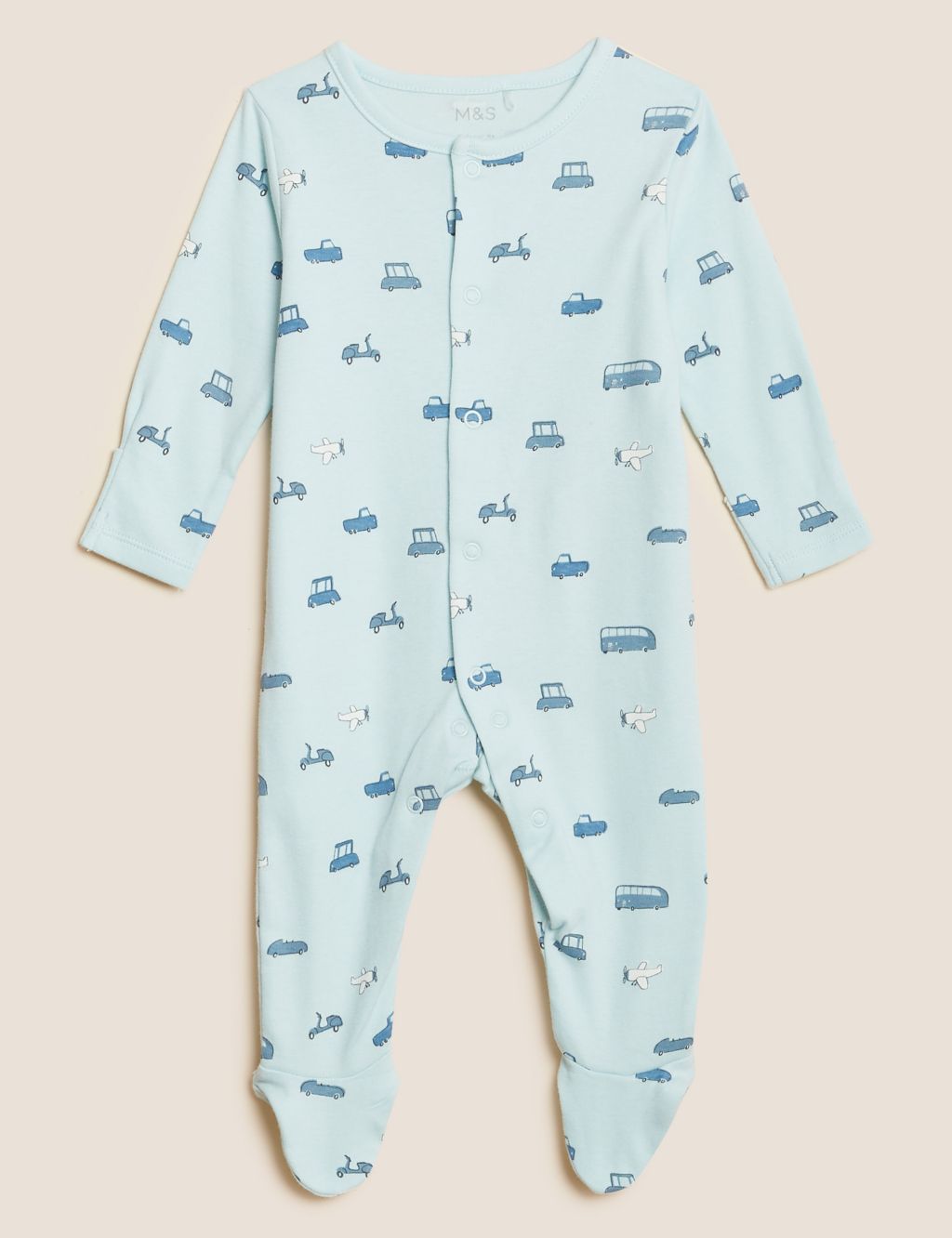 3pk Pure Cotton Transport Sleepsuits (61/2lbs - 3 Yrs) image 2