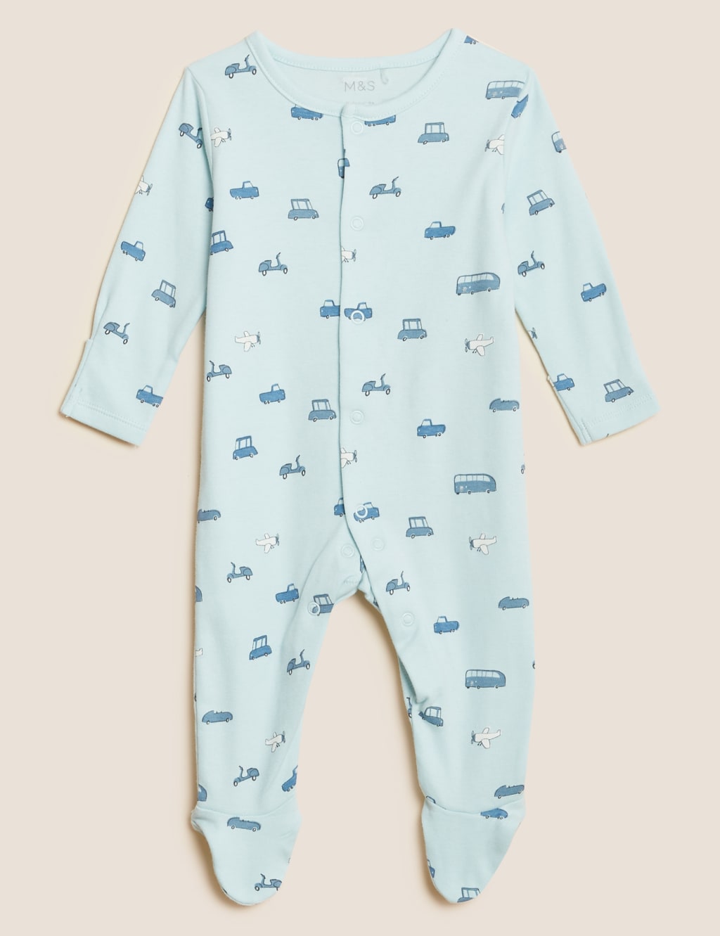 3pk Pure Cotton Transport Sleepsuits (61/2lbs - 3 Yrs) image 2