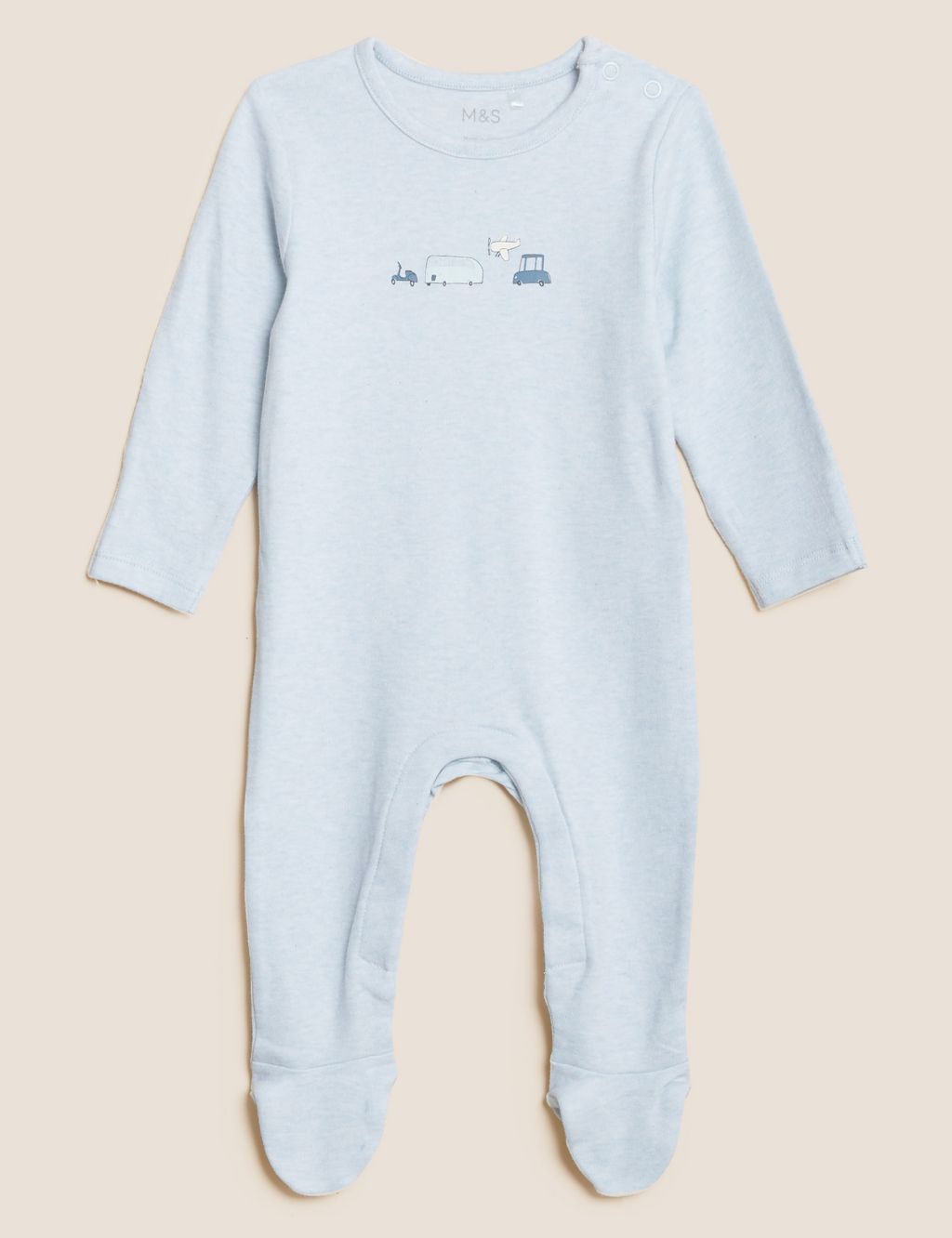 3pk Pure Cotton Transport Sleepsuits (61/2lbs - 3 Yrs) image 3