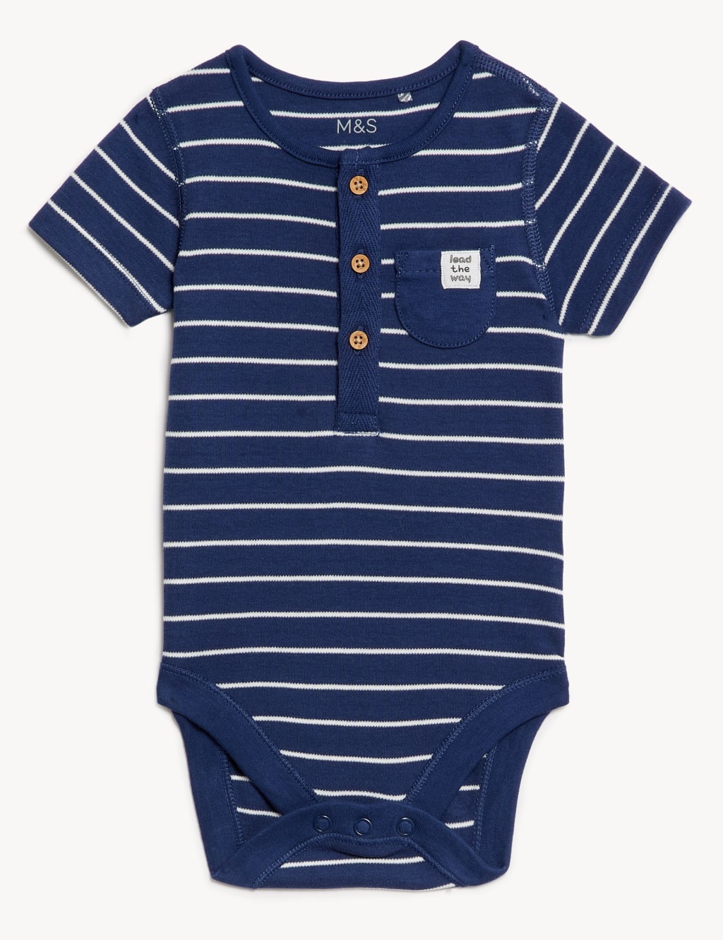 3pk Pure Cotton Striped & Plain Bodysuits (6 1/2lbs-3 Yrs) image 2