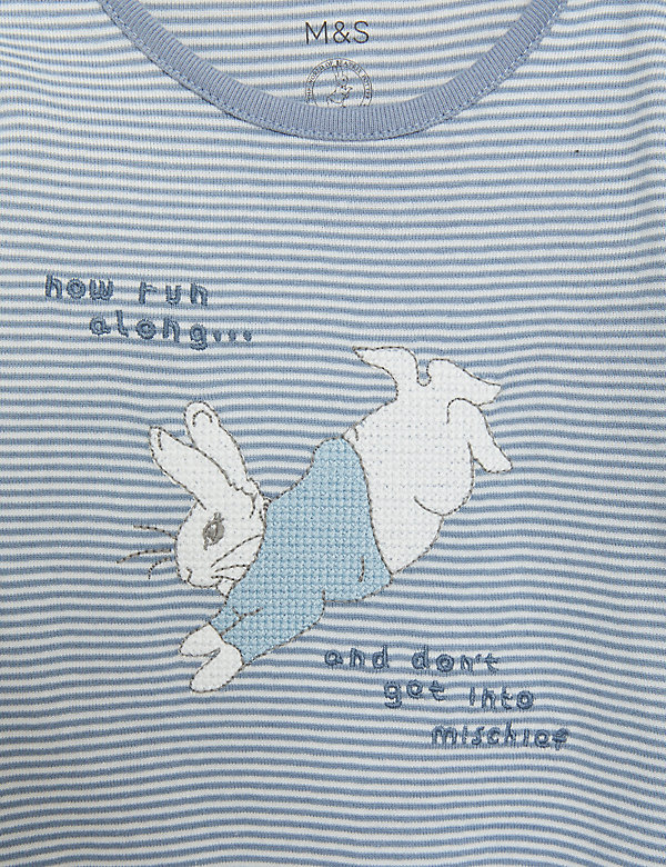 2pk Cotton Rich Peter Rabbit™ Sleepsuits (7lbs - 3 Yrs) - EC