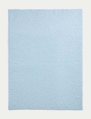 M&S Boys Knitted Shawl - Ice Blue, Ice Blue