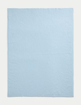 M&S Boy's Knitted Shawl - Ice Blue, Ice Blue