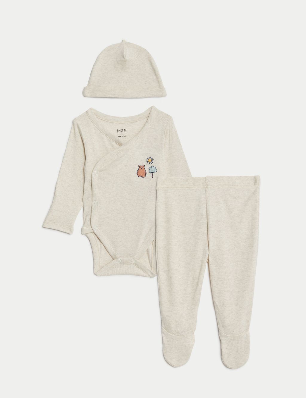 3pc Pure Cotton Bear Outfit (7lbs-1 Yrs) image 2