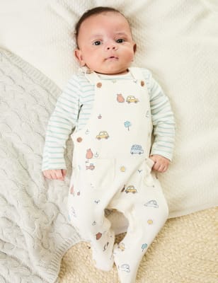 

M&S Collection Conjunto de 2 piezas estampado 100% algodón (7 lbs-1 año) - White Mix, White Mix