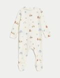 2pc Pure Cotton Printed Sleepsuit & Hat Set (7lbs-1 Yrs)