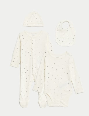 4pc Pure Cotton Stars Starter Set (0-1 Yrs) - AU