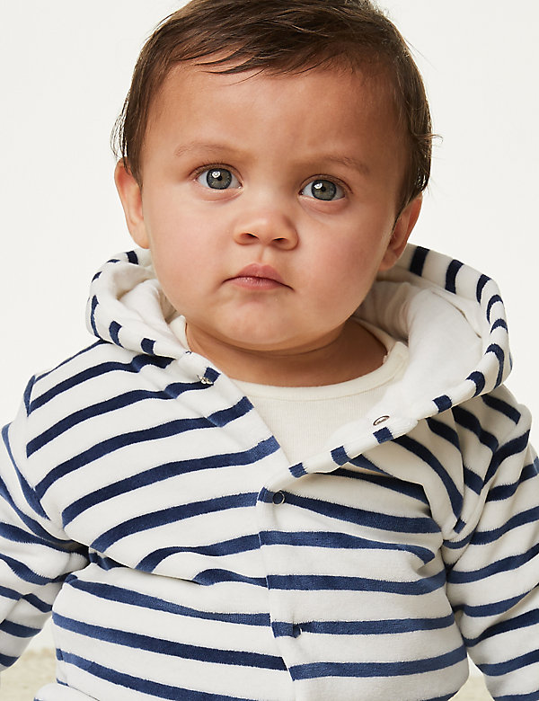 Cotton Rich Striped Hooded Jacket (7lbs-1 Yrs) - JP