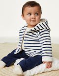 Cotton Rich Striped Hooded Jacket (7lbs-1 Yrs)