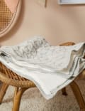 Pure Cotton Cable Knitted Fleece Shawl