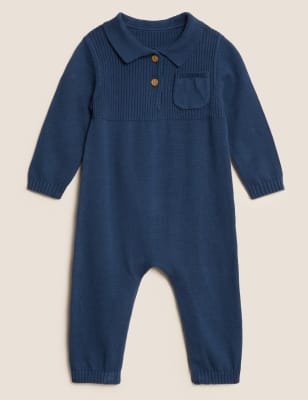 

M&S Collection Pijama para bebé 100% algodón de punto (7 lbs-12 meses) - Navy Mix, Navy Mix