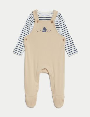 2pc Cotton Rich Striped Boat Outfit (7lbs-1 Yrs)