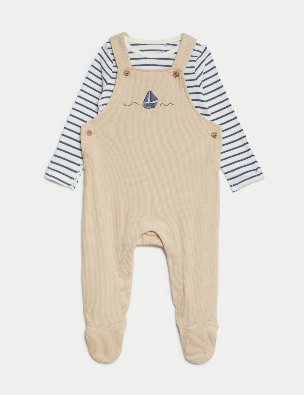 2pc Cotton Rich Striped Boat Outfit (7lbs-1 Yrs) image 2