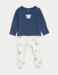 Pijama para bebé 100% algodón con diseño de oso (7&nbsp;lbs-1&nbsp;año)
