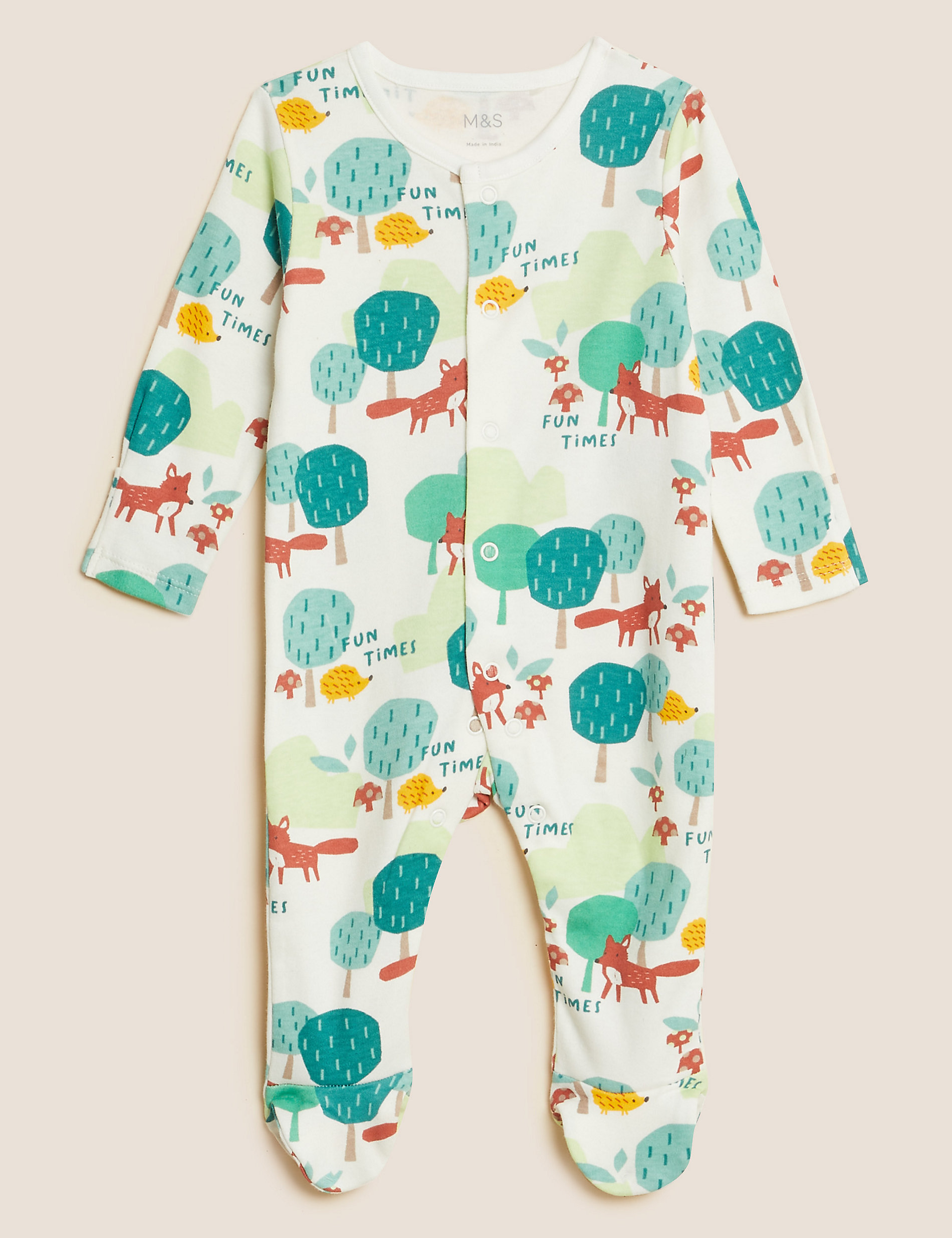 Pack de 3 pijamas para bebé 100% algodón con estampado de animales del bosque (6½&nbsp;lbs-3&nbsp;años)