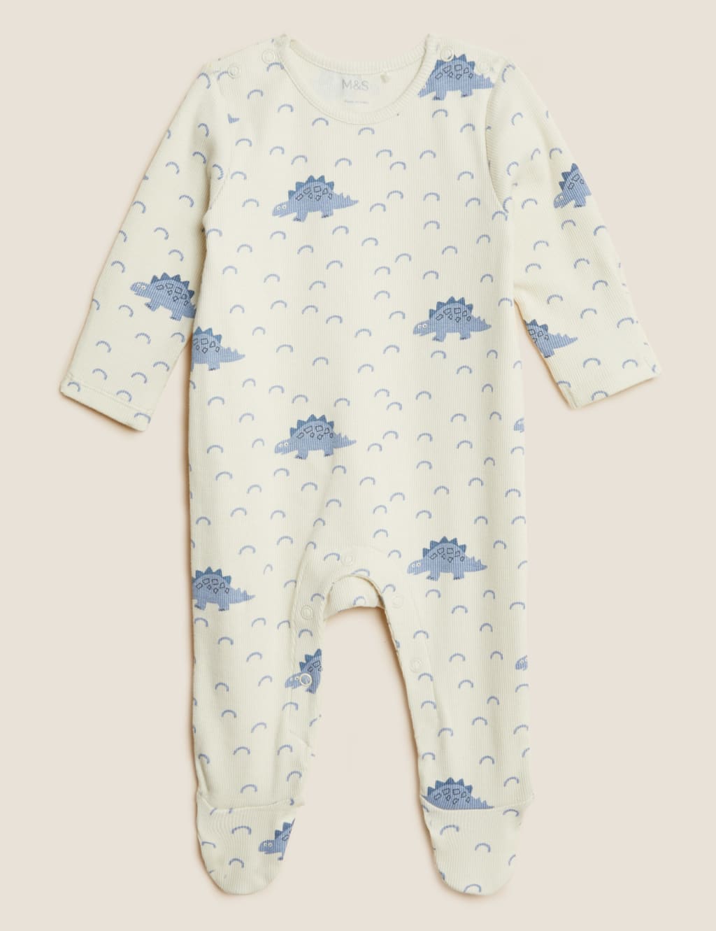 3pk Cotton Rich Dinosaur Sleepsuits (61/2lbs - 3 Yrs) image 3