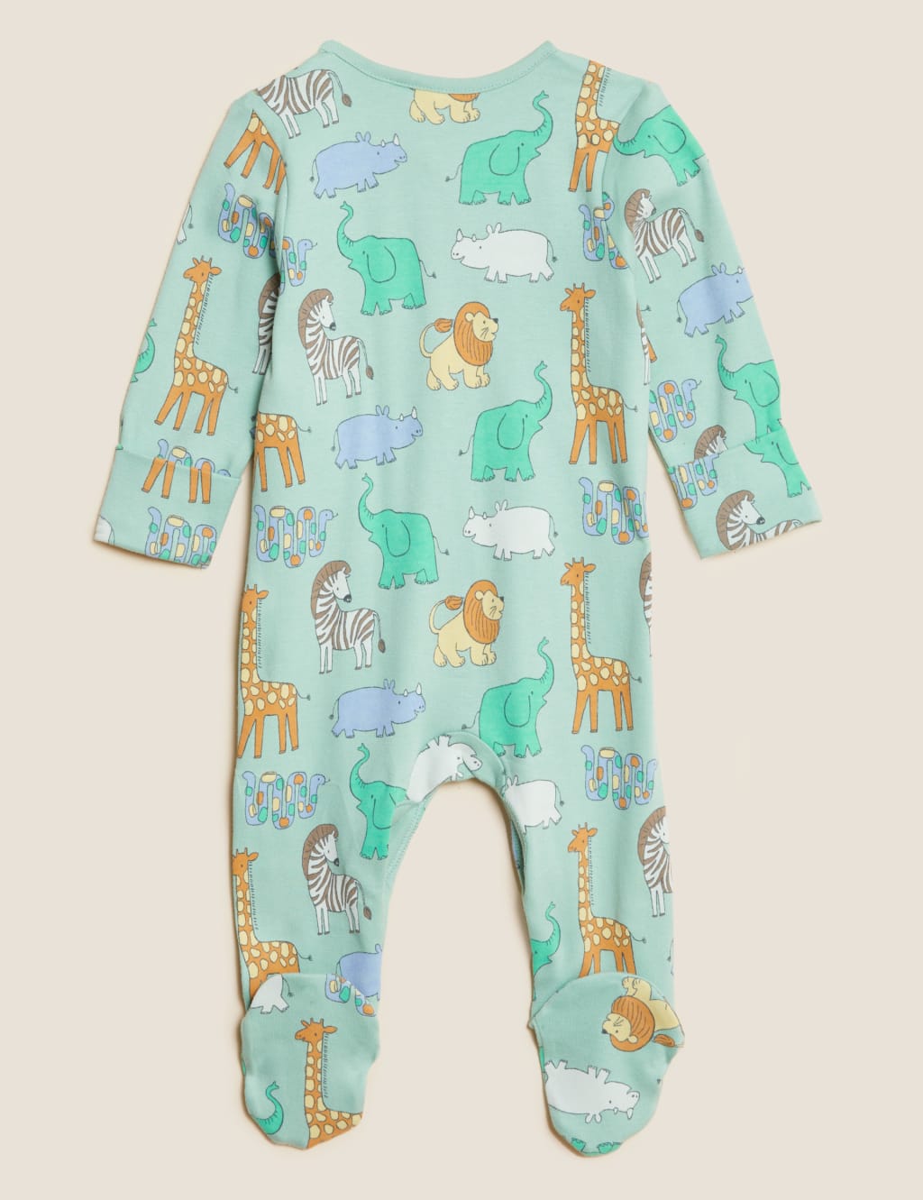 3pk Pure Cotton Safari Sleepsuits (0-3 Yrs) image 5