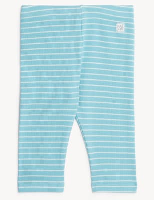 

M&S Collection Gestreifte Leggings mit hohem Baumwollanteil (3,2 kg - 1 J.) - Turquoise Mix, Turquoise Mix